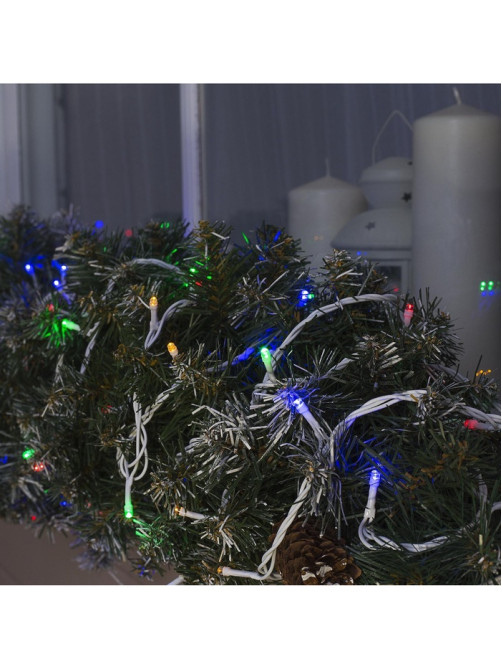 Гирлянда «Нить» 20 м, IP44, белая нить, 200 LED, свечение мульти, 8 режимов, 220 В