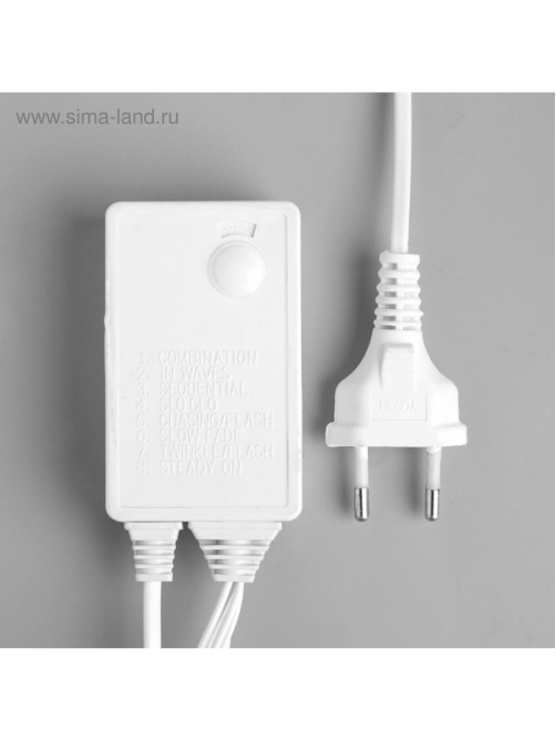 Гирлянда «Водопад» 2×1.5 м, IP44, прозрачная нить, 400 LED, свечение мульти, 8 комбинаций режимов, 220 В