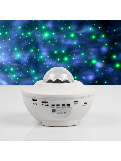 Световой прибор «Звёздное небо» 19 см, динамик, свечение RGB, пульт ДУ, 5 В, белый