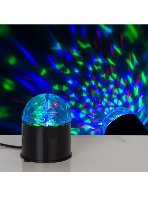Световой прибор «Хрустальный шар» 7.5 см, свечение RGB, 220 В, чёрный