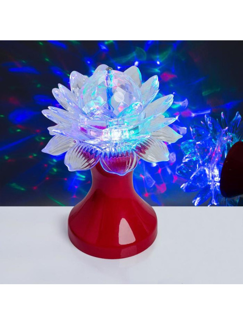 Световой прибор «Цветок» 12.5 см, свечение RGB, 220 В, красный
