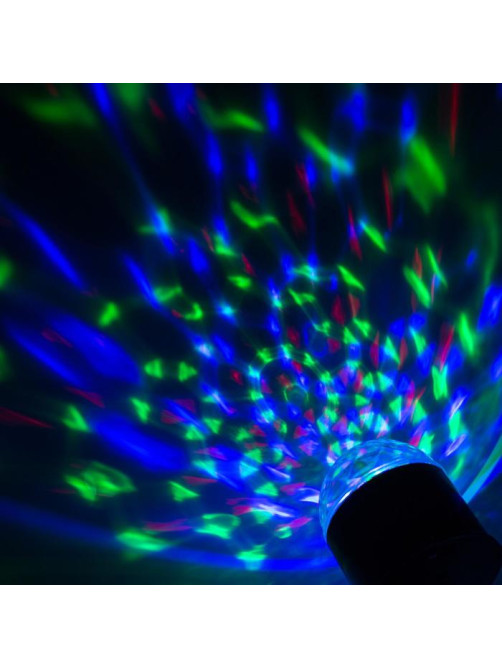 Световой прибор «Хрустальный шар» 7.5 см, свечение RGB, 220 В, чёрный