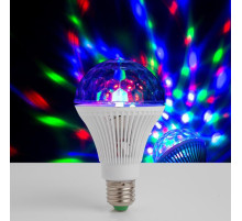 Световой прибор «Мини диско-шар» 8 см, Е27, свечение RGB
