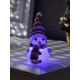 Ёлочная игрушка «Красный снеговичок», 8 см, 1 LED, от батареек AG13×3, свечение мульти (RGB)