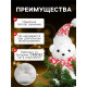 Светодиодная фигура «Медведица с медвежонком» 20×17×9 см, флок, от батареек CR2032×2, свечение тёплое белое