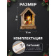 Светодиодная фигура «Дом с оленем» 12×17×4 см, дерево, от батареек АААх2, свечение тёплое белое