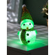Ёлочная игрушка «Золотистый снеговичок», 8 см, 1 LED, от батареек AG13×3, свечение мульти (RGB)