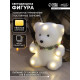 Светодиодная фигура «Мишка» 15×16×12 см, флок, от батареек CR2032×2, свечение тёплое белое
