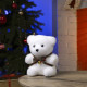 Светодиодная фигура «Медведь с бантиком» 12×20×7 см, флок, от батареек CR2032×2, свечение тёплое белое