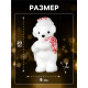 Светодиодная фигура «Мишка в шапке» 9×23×7 см, флок, от батареек CR2032×2, свечение тёплое белое