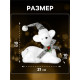 Светодиодная фигура «Олень» 21×19×10 см, флок, от батареек CR2032×2, свечение тёплое белое