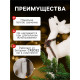 Светодиодная фигура «Олень» 16×30×9 см, флок, от батареек CR2032×2, свечение тёплое белое