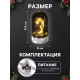 Светодиодная фигура под куполом «Дед Мороз с мешком» 6×9.5×6 см, дерево, от батареек LR1130×3, свечение тёплое белое