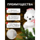 Светодиодная фигура «Мишка в шапке» 9×23×7 см, флок, от батареек CR2032×2, свечение тёплое белое