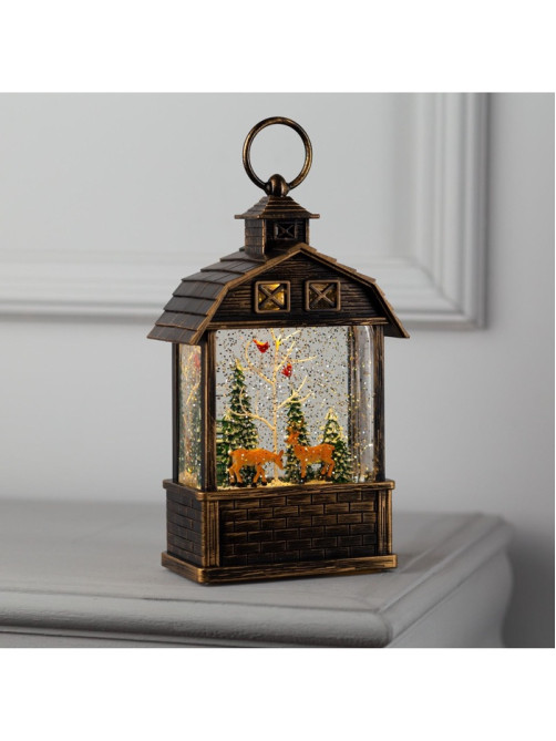 Светодиодная фигура «Олени в лесу» 14×24×8 см, пластик, от батареек ААх3, USB, свечение тёплое белое
