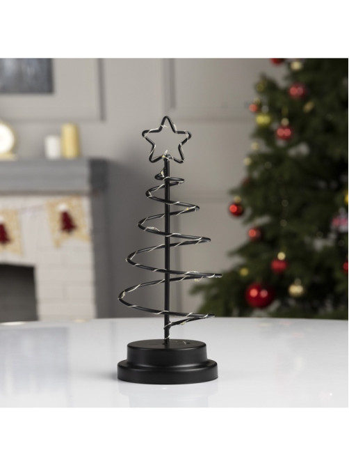 Светодиодная фигура «Ёлка чёрная» 12×25×12 см, металл, от батареек АААх3, свечение тёплое белое