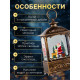 Светодиодная фигура «Дед Мороз и оленёнок» 14.5×22×8 см, металл, от батареек ААх3, USB, свечение тёплое белое