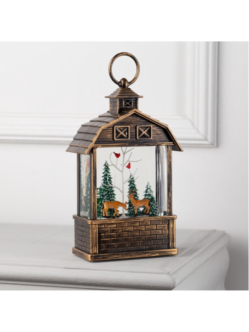 Светодиодная фигура «Олени в лесу» 14×24×8 см, пластик, от батареек ААх3, USB, свечение тёплое белое