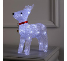 Светодиодная фигура «Олень с колокольчиком» 25×30×9 см, акрил, 24 LED, от батареек ААх3, свечение белое