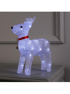 Светодиодная фигура «Олень с колокольчиком» 25×30×9 см, акрил, 24 LED, от батареек ААх3, свечение белое