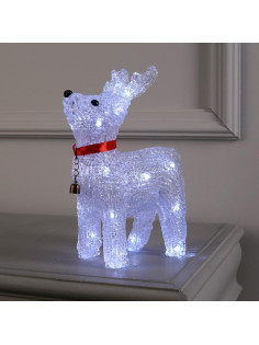 Светодиодная фигура «Олень с колокольчиком» 18×25×8 см, акрил, 20 LED, от батареек ААх2, свечение белое