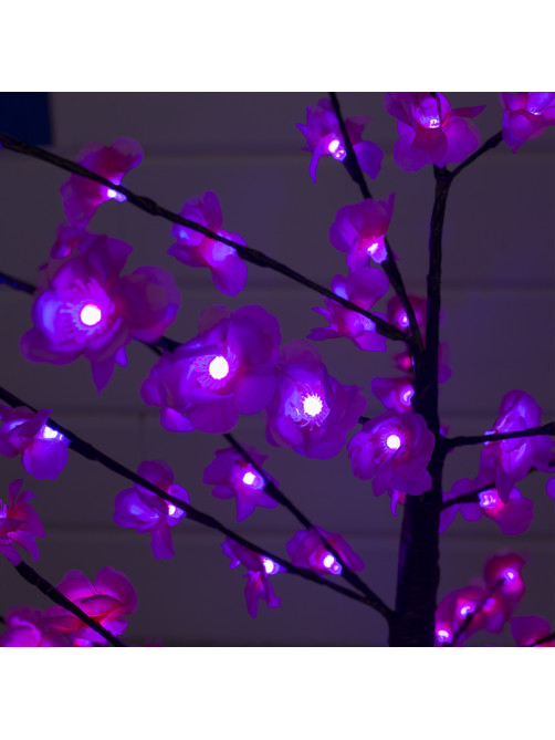 Светодиодный куст «Цветы» 1.2 м, 120 LED, постоянное свечение, 220 В, свечение розовое