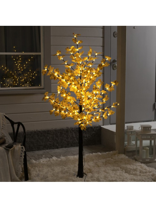 Светодиодное дерево «Клён осенний» 1.6 м, 160 LED, постоянное свечение, 220 В, свечение тёплое белое