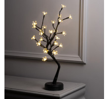 Светодиодный куст «Цветы» 45 см, 24 LED, постоянное свечение, от батареек AAx3, USB, свечение тёплое белое
