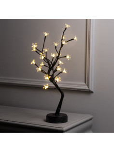 Светодиодный куст «Цветы» 45 см, 24 LED, постоянное свечение, от батареек AAx3, USB, свечение тёплое белое