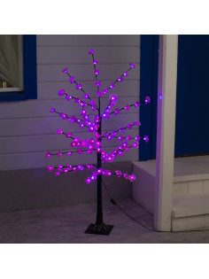 Светодиодный куст «Цветы» 1.2 м, 120 LED, постоянное свечение, 220 В, свечение розовое