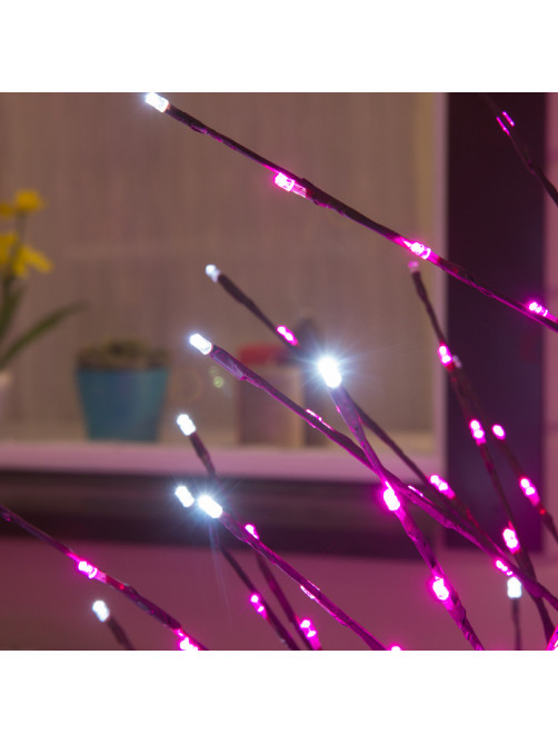 Светодиодное дерево 1.5 м, 224 LED, мерцание, 220 В, свечение розовое
