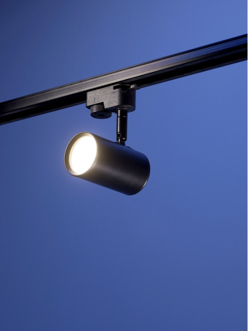 Трековый светильник Luazon Lighting под лампу Gu10, цилиндрический, чёрный