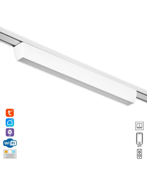 Светильник трековый BayerLux SLIM «Линия-33», LED, 18 Вт, 3000K-6000К, 48 В, CRI90, 3.2×3.8×33.8 см, белый