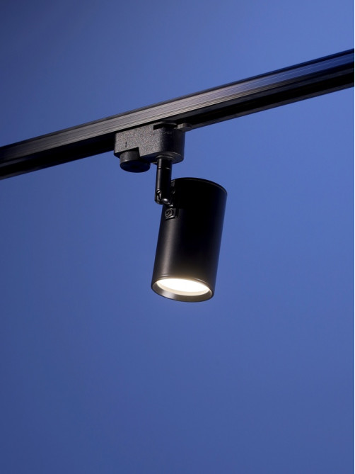 Трековый светильник Luazon Lighting под лампу Gu10, цилиндрический, чёрный