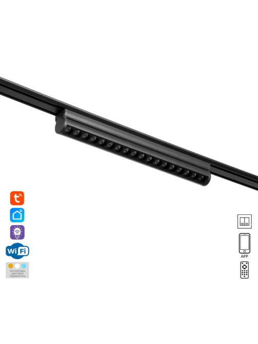Светильник трековый BayerLux SLIM «Книжка-33», LED, 18 Вт, 3000K-6000К, 48 В, CRI90, 3.2×3.8×33.6 см, чёрный