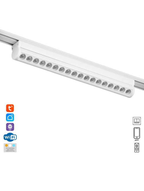 Светильник трековый BayerLux SLIM «Книжка-33», LED, 18 Вт, 3000K-6000К, 48 В, CRI90, 3.2×3.8×33.6 см, белый