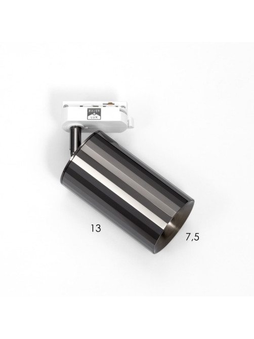 Светильник трековый BayerLux Simple «Алисер» GU10, 220 В, 7.5×7.5×20 см, чёрный хром