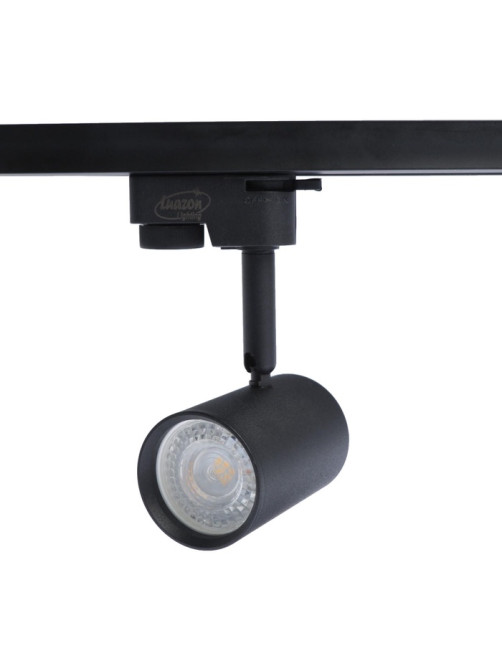 Трековый светильник Luazon Lighting под лампу Gu10, цилиндрический, чёрный