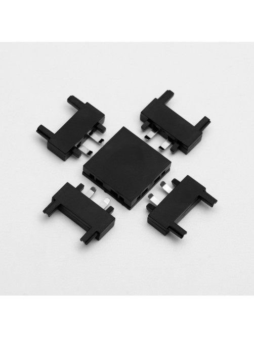 Коннектор ультратонкий х-образный Ultra, чёрный, 4.6×4.6×0.6 см