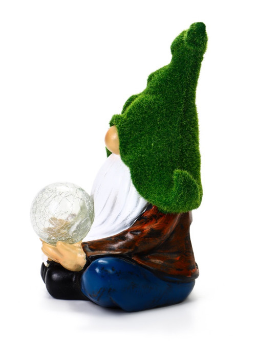 Садовая фигура - фонарь из полистоуна «Гном предсказатель», 16×16×27 см, Greengo