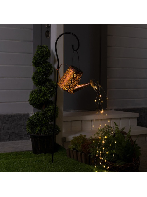 Садовый светильник на солнечной батарее «Лейка», 27×17×11 см, 55 LED, свечение тёплое белое