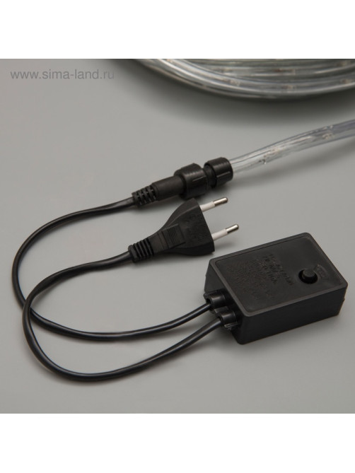 Световой шнур Luazon Lighting 10 мм, IP65, 10 м, 24 LED/м, 220 В, 8 режимов, свечение белое
