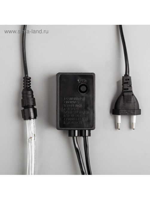 Световой шнур Luazon Lighting 10 мм, IP65, 10 м, 24 LED/м, 220 В, 8 режимов, свечение белое