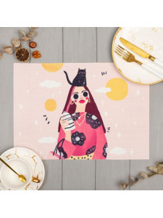 Салфетка на стол Доляна Love mood ПВХ 40×29 см