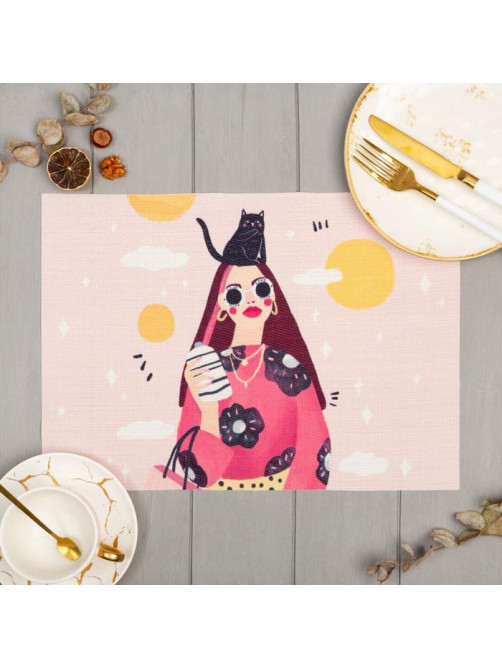 Салфетка на стол Доляна Love mood ПВХ 40×29 см