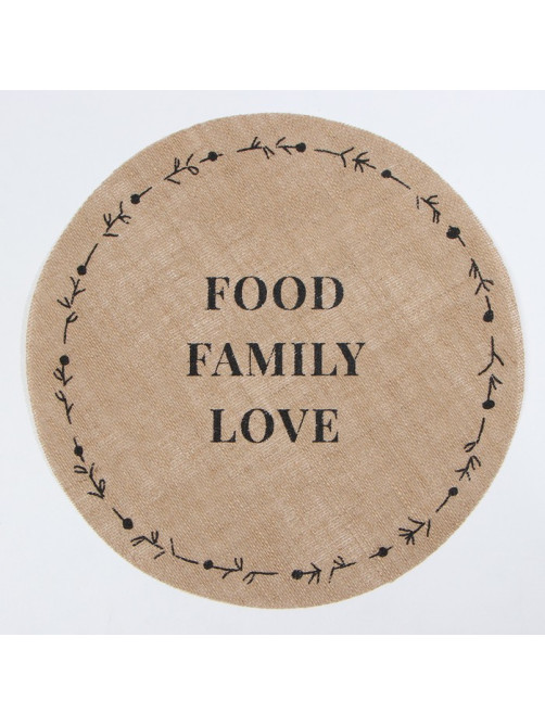 Набор салфеток «Этель» Food. Family. Love, 4 шт., d=38, джут