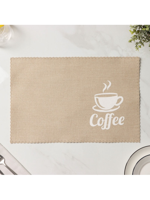 Салфетки сервировочные на стол Доляна Coffee, 4 шт., 44×29 см, бежевые