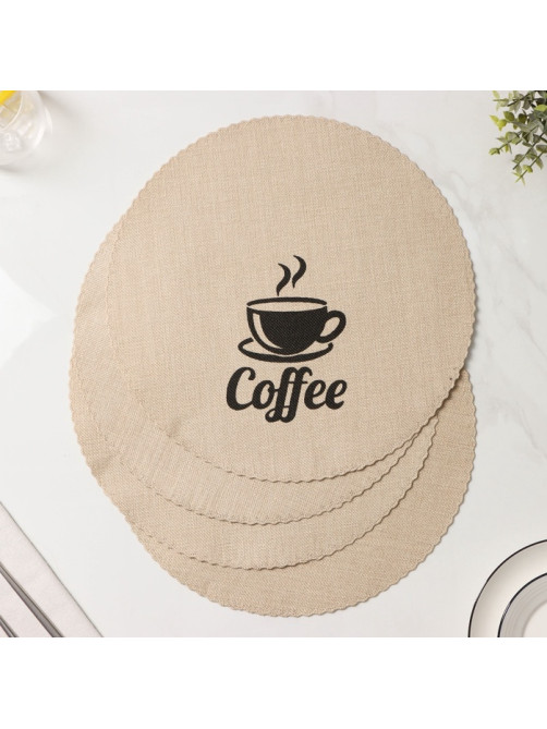 Салфетки сервировочные на стол Доляна Coffee, 4 шт., d=37 см, бежевые