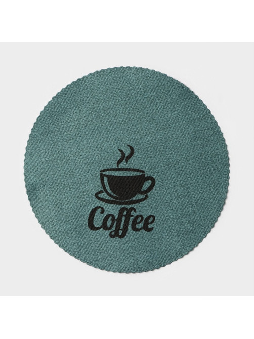Салфетки сервировочные на стол Доляна Coffee, 4 шт., d=37 см, бирюзовые