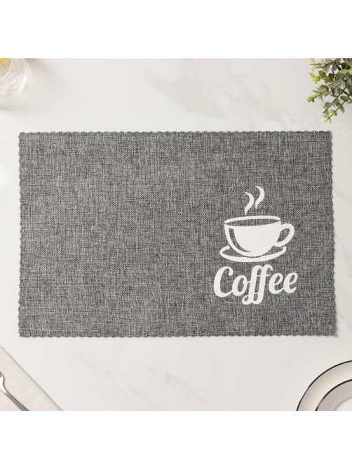 Салфетки сервировочные на стол Доляна Coffee, 4 шт., 44×29 см, серые
